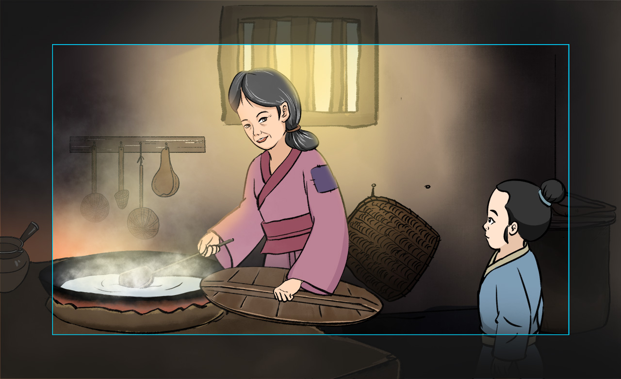 小孟宗看著母親早生的白發(fā)，心里很難過.jpg